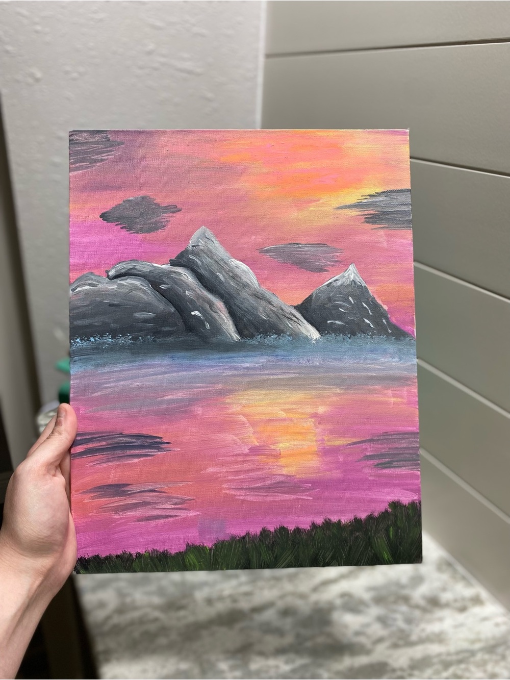 Sunset Mountain Canvas Board Art - Picture 2 of 5